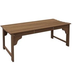 Slatted Wooden Garden Bench, Curved Seat Front Porch Bench, Teak (Option: Teak)