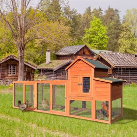 122 Large Wooden Chicken Coop,Outdoor Hen House With Nesting Box ,Wire Fence Poultry Cage (Option: Natural)
