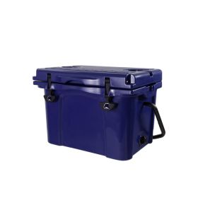 25QT Portable Cooler, Insulated Hard Cooler With Bottle Opener, Cup Holder, Forming Ruler, Travel, Beach, Camping, Fishing (Option: Blue)