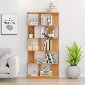 31.5L X 64.56H Free Combination Bookshelf Modern 5-Tier Open Storage Bookcase MDF Wood Display Shelving For Living Room Home Office Bedroom Decor (Option: Dark Oak)