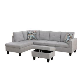 Only Self Pickup--Grey Flannel 3-Piece Living Room Sofa Set (Option: F09711A    3PCS   S.C.O)