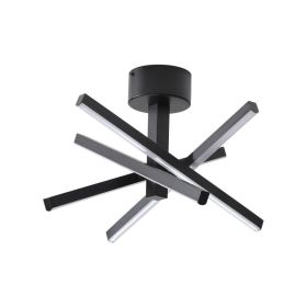 12 Inch Modern LED Ceiling Light, Geometric Starburst Design With Black Finish For Living Room, Bedroom, And Hallways (Option: Default)