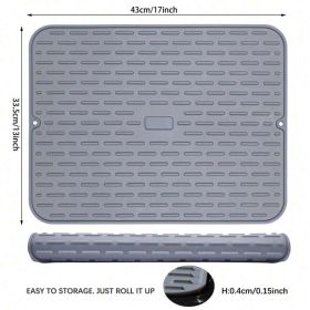 Versatile Silicone Drying Mat Heat Trivet, Multi Use Countertop Pad For Dish Draining, Sink Protection Hot Pot Placement. (Option: XT S Gray)
