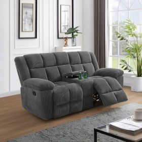 Self-pickup Only--Dark Grey Stripe Fabric Living Room Intelligent Recliner Loveseat (Option: GS5122 L)