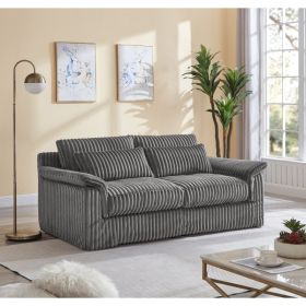 74 Cloud Corduroy Loveseat Sofa, Modern Comfy Couches, 2-Seater Sofa Couch For Living Room, Bedroom And Small Spaces,Gray (Option: Gray)