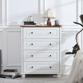 Modern Dresser With 4 Drawers Painting Crafts Cabinet 36.7in Height 4 Chest Of Drawers Solid Wood Closet Organizers And Storage Cabinet For Bedro (Option: Default)