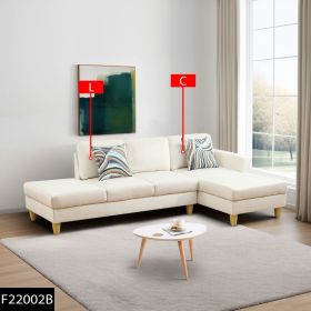 Self-pickup Only--Beige Lint 2-Piece Couch Living Room Sofa Set (Option: 2pcs)