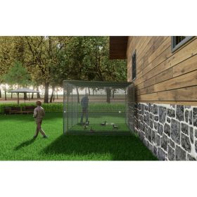 Chicken Coop 9.8x6.5x6.5FT Chicken Run Pen For Yard . It Can Also Be Used As A Large Bird Cage Or A Cat House And Other Pet Cages. Outdoor Bird A (Option: Silver)