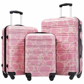 Hardshell Luggage Sets 3 Pcs Spinner Suitcase With TSA Lock Lightweight-20-24-28 Luggages (Option: Pink)