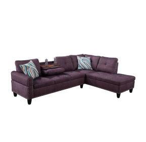 Self-pickup Only--Amaranth Linen 3-Piece Sofa Set Living Room Sofa (Option: F09917B   2PCS  S.C)