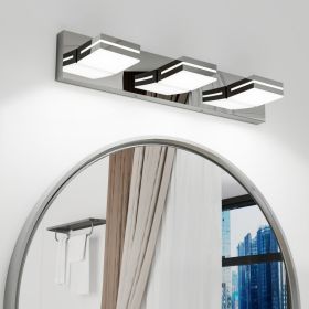 Modern Chrome LED Vanity Light, 3-Lights Wall Sconce For Bathroom And Mirror, Sleek Minimalist Design, Energy-Efficient, Easy To Install (Option: Default)