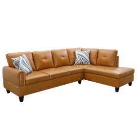 Pickup Only--Ginger Faux Leather 3-Piece Living Room Sofa Set (Option: F09726B2PCS  S.C)
