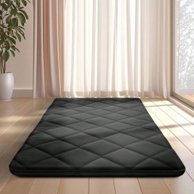Japanese Floor Mattress, 100% High Density Comfortable Foam, Thicken Foldable Mattress Tatami Mat Sleeping Pad, Ideal For Comfort And Support, Fl (Option: Black)