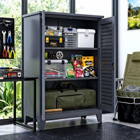 47'' Tall Metal Tool Storage Cabinet, With Ample Storage Space For Garage,Warehouse,Garden,Office, Living Room,Bathroom,Utility Room Slate (Option: Slate)