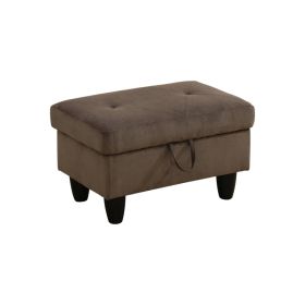 Pickup Only--Brown Sackcloth Fabric Living Room Sectional Ottoman (Option: F09812 O)