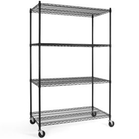 Heavy-duty Adjustable Metal Shelf With Wheels, Suitable For Garages, Kitchens, Storage Rooms, Laundry Rooms And Offices. Easy To Assemble. (Option: 4 layer)