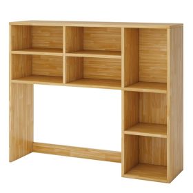 Desktop Bookshelf With 7 Open Cubbies And 3 Adjustable Shelves 2 Anti-toppling Kits For Computer Desk, Writing Desk, Vanity Table, Coffee Bar (Option: Natural)