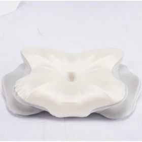 Contour Memory Foam Pillow, Cervical Support Pillow, Detachable Breathable Cover (Option: White  Light Gray)