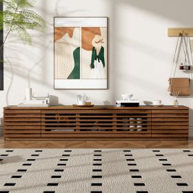 70 Inch Modern TV Stand For TVs Up To 80, Entertainment Center With Cable Management, Soft-Closing Hinges For Living Room (Option: Walnut)