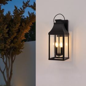 20'' Outdoor Wall Light, Porch Light Outdoor Wall Sconce Lantern, 2-Light Modern Black Exterior Lighting Fixture Wall Mount, Outside Light For Ho (Option: Default)