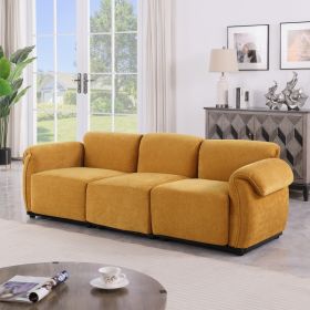 93 Length ,Fashionable Modular Sofa, Iron Frame,chenille Sofa, Yellow, Suitable For Living Room, Bedroom (Option: Yellow)