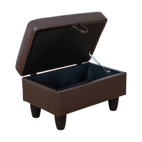 Pickup Only--Brown Faux Leather 3-Piece Couch Living Room Sofa Set (Option: F09823 O)