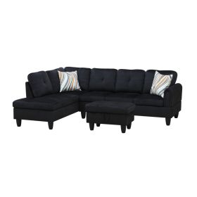 Only Self Pickup--Black Flannel Living Room Sofa Set (Option: F09710A    3PCS   S.C.O)