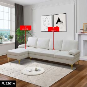 Self-pickup Only--Off-white Fluffy Fabric 2-Piece Living Room Sofa Set (Option: FU2201A  2PCS  C.S)