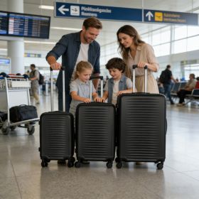 Black Suitcase (Option: Acacia WoodAntique Black)