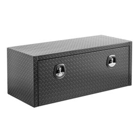 48 Inch Aluminum Underbody Truck Tool Box Heavy Duty Underbed Toolbox Tool Storage Organizer Chest With Lock And Keys, Waterproof Trailer Box, Ex (Option: Black)