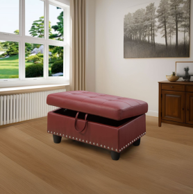 Only Self Pickup--Red Faux Leather Synthetic Leather 3-Piece Sofa Set (Option: F09915  O)