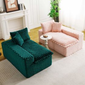 Luxury Color-Block Turtle Velvet Multifunctional Sofa - Arrangeable In Single Row, Side-by-Side Or Facing Each Other, Stylish Living Room Furnitu (Option: Green)