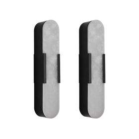 19.7in Natural Marble Wall Sconce, Black Sconces Set Of Two, Indoor Modern Bathroom Sconces Wall Lighting For Living Room, Bedroom, Hallway, Stai (Option: Default)