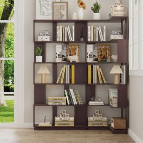 Set Of 2 Free Combination Bookcase Space Saving Corner Bookshelf 55cm Plus 80cm Length Dark Red Ox Blood Red Color And Other 4 Colors For Option (Option: Ox Blood Red)