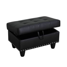 Pickup Only--Black Faux Leather Synthetic Leather 3-Piece Sofa Set (Option: F09912.O)