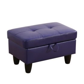 Pickup Only--Dark Blue-Violet Faux Leather 3-Piece Living Room Sofa Set (Option: F09730.O)