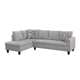 Only Self Pickup--Grey Flannel 3-Piece Living Room Sofa Set (Option: F09711A   2PCS   S.C)