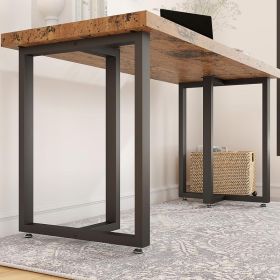 Metal Table Legs 28'x 24 Heavy-Duty T-Shape Desk Legs Industrial Furniture Legs For Dinning Table, Computer Table, Office Table 2Pcs-Black (Option: Black)