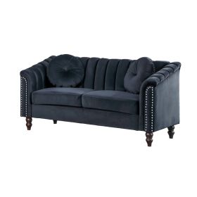 Pickup Only--Black Microfiber 3-Piece Couch Living Room Sofa Set (Option: F4902.L)