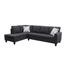 Only Self Pickup--Black Grey Linen Living Room Sofa Set (Option: F09706A   2PCS   S.C)