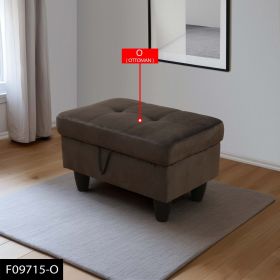 Only Self Pickup--Dark Brown Flannel 3-Piece Living Room Sofa Set (Option: F09715 O)