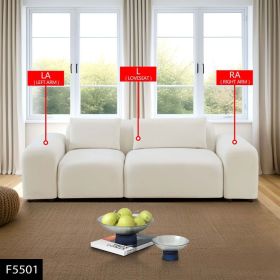 Self Pickup Only--White Microfiber 2-Piece Living Room Sofa Set (Option: 2pcs)