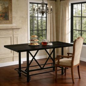Bar Table,Dining Table,Rectangular Kitchen Table,Coffe Table (Option: Black)