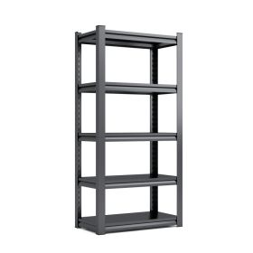 63 H  5 Tier Metal Shelves For Storage Garage Shelving 2000LBS Heavy Duty Storage Shelves Adjustable Garage Shelf Industrial Shelving Unit Storag (Option: Black  Gray)