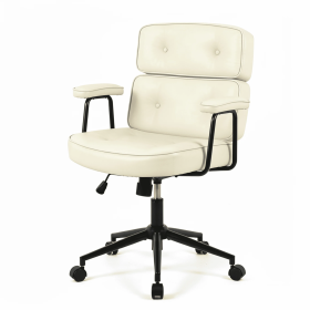 Ergonomic Home Office Desks And Chairs, Computer Chairs With Lumbar Support, Adjustable Height And Rotating Wheels (Option: Beige)