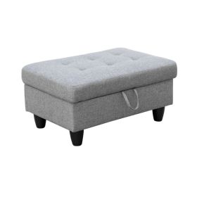 Pickup Only--Grey Linen 3-Piece Couch Living Room Sofa Set (Option: F128 O)