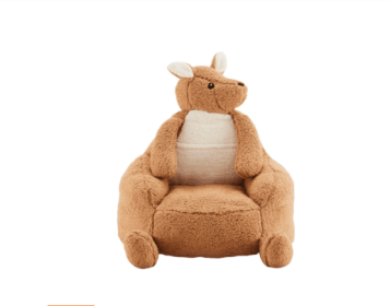 31-inch Mini Sofa Chair, Cute Cartoon-style Sofa, Washable Cover Fabric, Inflatable Sofa Suitable For Children (Option: Brown)
