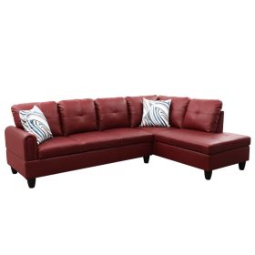 Pickup Only--Ruby Faux Leather 3-Piece Living Room Sofa Set (Option: F09724B2PCS  S.C)