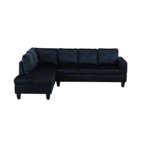 Pickup Only--Midnight Blue Microfiber 3-Piece Living Room Sofa Set (Option: F09813A2PCS  S.C)