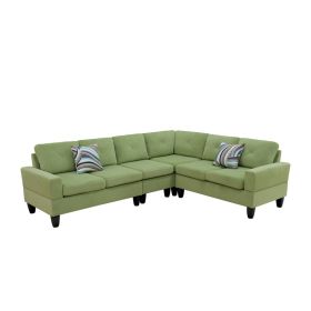 Pickup Only--Apple-Green Massa Flannel 4-Piece Couch Living Room Sofa Set (Option: F223022PCS   LSC.RSW)